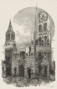 ルーアンのイラスト入り：ルーアン大聖堂、1888年。 作： Auguste Louis Lepère
