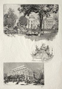 ルーアンイルストレ：ラムセ、フォンテーヌサンマリー、ルテアトルデザール、1896年。 作： Auguste Louis Lepère