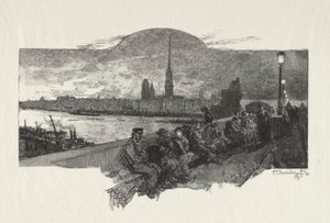イラスト入りルーアン: 石の橋 作： Auguste Louis Lepère