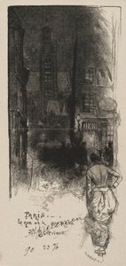 Rue de la Montagne, サン ジュヌヴィエーヴ 作： Auguste Louis Lepère