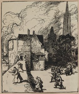 モブージュ包囲戦 作： Auguste Louis Lepère