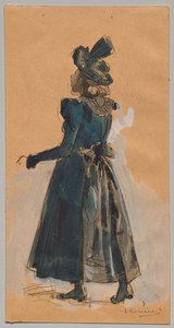 木版画「チュイルリー盆地」のための習作 作： Auguste Louis Lepère