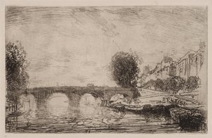 マリー橋の夕日 作： Auguste Louis Lepère