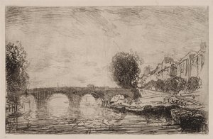 ポンマリーの日没、1890年。 作： Auguste Louis Lepère