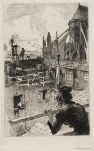 ノートルダム近くの屋上で 作： Auguste Louis Lepère