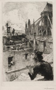 ノートルダム近くの屋根、1893年。 作： Auguste Louis Lepère