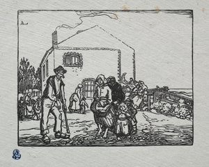 最後の家の物乞い 作： Auguste Louis Lepère