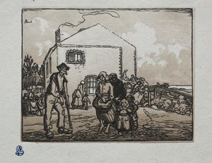 最後の家の物乞い 作： Auguste Louis Lepère