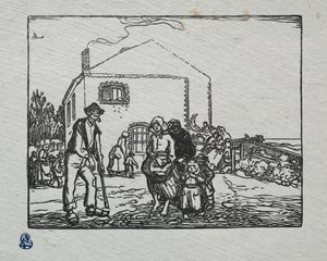 ラストハウスでの乞食、1905年。 作： Auguste Louis Lepère