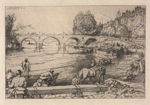 マリー橋の水飲み場 作： Auguste Louis Lepère