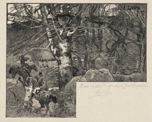 モンジェラールでの狩り 作： Auguste Louis Lepère