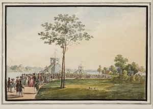 クレストフスキー島のジェット コースター - オーギュスト ポワロー (1780-1844)。 紙に水彩