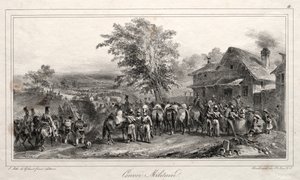1831年のアルバム：1831年の軍事護送。 作： Auguste Raffet