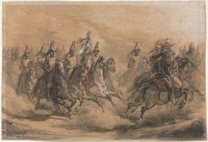 騎兵突撃、c。 1840。 作： Auguste Raffet