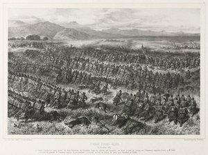 1839年12月31日、1840年、アウド・アレグの戦闘。 作： Auguste Raffet