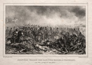 ウォータールーのレッドランサーズの最後の突撃。 作： Auguste Raffet