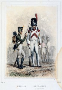 1859年の第3連隊の手榴弾と瞳孔。 作： Auguste Raffet