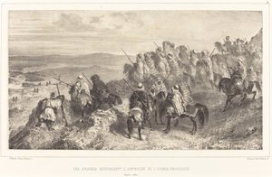アラブ人はフランス軍の接近を合図する 作： Auguste Raffet