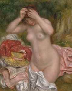 髪を整える入浴者 作： Auguste Renoir