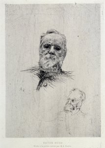 ヴィクトル・ユーゴー（1802-1885）の肖像（『美術手帖』の挿絵 作： Auguste Rodin