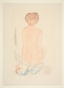 後ろから見たヌード着席 作： Auguste Rodin