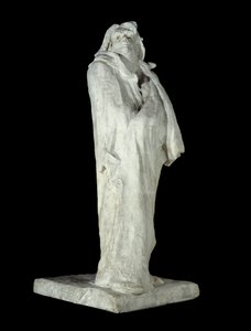フランスの作家、オノレ・ド・バルザック（1799-1850）。オーギュスト・ロダン（1840-1917）による石膏彫刻 1898年 パリ、オルセー美術館