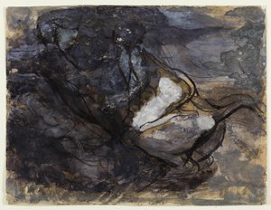 魔女の安息日（レクト）；ケンタウロスのスケッチ（裏面） 作： Auguste Rodin