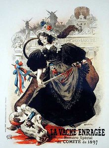 1897年委員会の特番「The Mad Cow」を宣伝するポスターの複製 作： Auguste Roedel