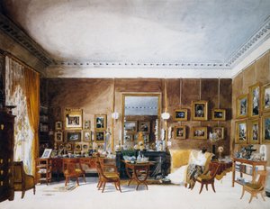 チュイルリーのベリー公爵夫人の居間、水彩画、ガルネリー・オーギュスト（1785-1824）作、フランス 作： Auguste Simon Garneray