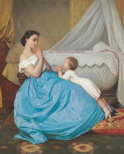 就寝時の祈り、1858 作： Auguste Toulmouche