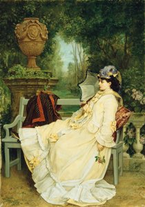 庭で、1872 作： Auguste Toulmouche