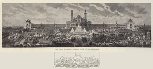 パリ展、トロカデロの概観 作： Auguste Victor Deroy