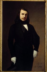 Theophile Gautier (1811-1872) 詩人、小説家、文芸批評家の肖像 Auguste de Chatillon (1813-1881) の絵画 1839年 日。1,3x0,84 m Paris, musee Carnavalet - Theophile Gautier (1811-1872), 詩人、小説家、文芸批評家の肖像。アウグストによる絵画 作： Auguste de Chatillon