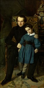 1802年から1885年までのヴィクトル・ユーゴーと1836年の息子の肖像。