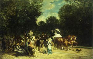 公園での一日、1875 作： Auguste de Molins