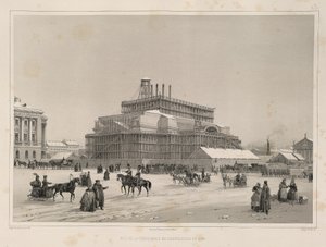 1838年頃の建設工事聖イサアク大聖堂の建設、1845年 作： Auguste de Montferrand
