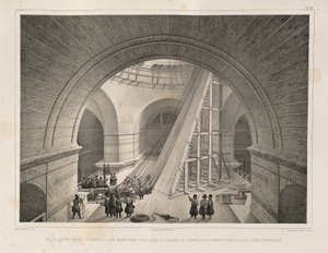 大聖堂とランプの内部ビューFrom：The Construction of the Saint Isaacs Cathedral、1845