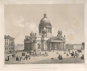 Admiralteysky Prospektから見た聖イサアク大聖堂From：The Construction of the Saint Isaacs Cathedral、1845