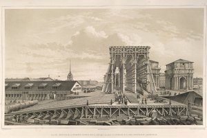 建設の最初のコラムFrom：The Construction of the Saint Isaacs Cathedral、1845