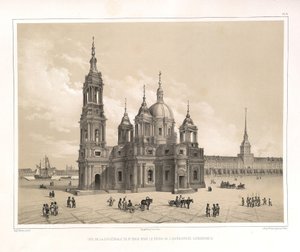 キャサリン2世の時代の聖イサアク大聖堂の眺め提供：聖イサク大聖堂の建設、1845年
