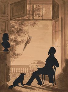 アーティストのシルエットプロフィールチャールズフェンデリッチ、1841年（セピアウォッシュの切り抜き紙） 作： Augustin Amant Constant Fidele Edouart