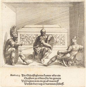 墓の中のキリスト、1548年。 作： Augustin Hirschvogel