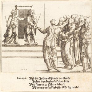 Ecce Homo、そしてユダヤ人はキリストを否定します, 1548. 作： Augustin Hirschvogel