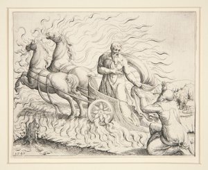 燃える戦車のエリヤ 作： Augustin Hirschvogel