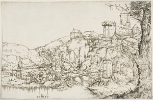 川と町と城のある風景