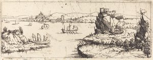 帆船のある風景【底板】 作： Augustin Hirschvogel