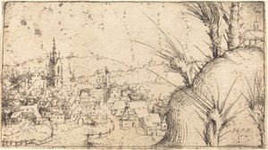 町を左に見た風景 作： Augustin Hirschvogel