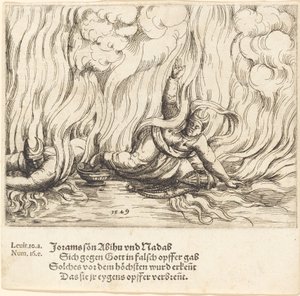 ナダブとアビフ、1549 年。 作： Augustin Hirschvogel