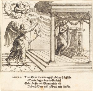 受胎告知、1547年。 作： Augustin Hirschvogel