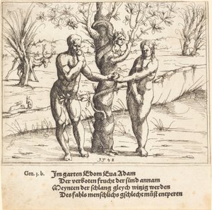 人間の堕落、1548 年。 作： Augustin Hirschvogel